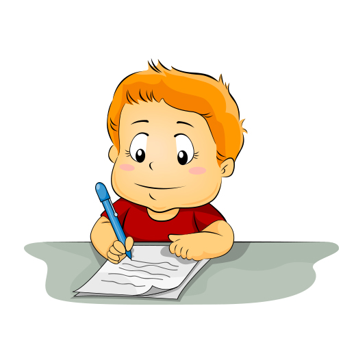 تصویر پسر بچه در حال مشق نوشتن png